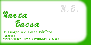 marta bacsa business card